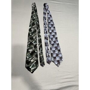 VTG J‎ Garcia Pair (2) Neck Ties Banyan Trees & Bee Hive